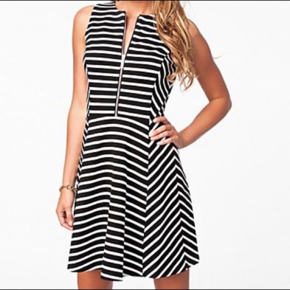 Michael Kors Black and White Striped Mini Dress size 00